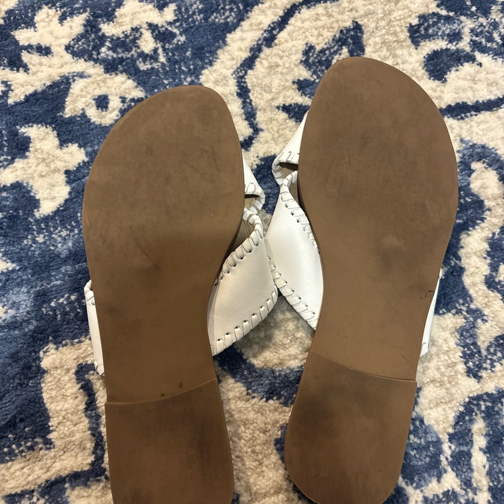 Jack Rogers White and Tan Slide Sandals - Picture 3 of 3